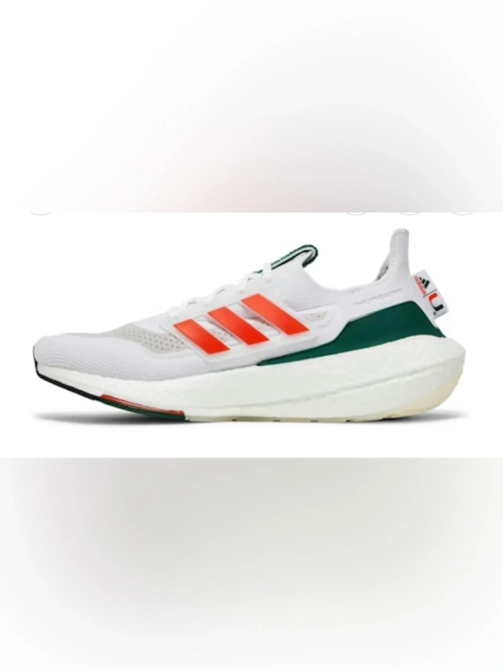 Adidas Ultraboost 21 NCAA pack University of Miami GX7966 Size 7